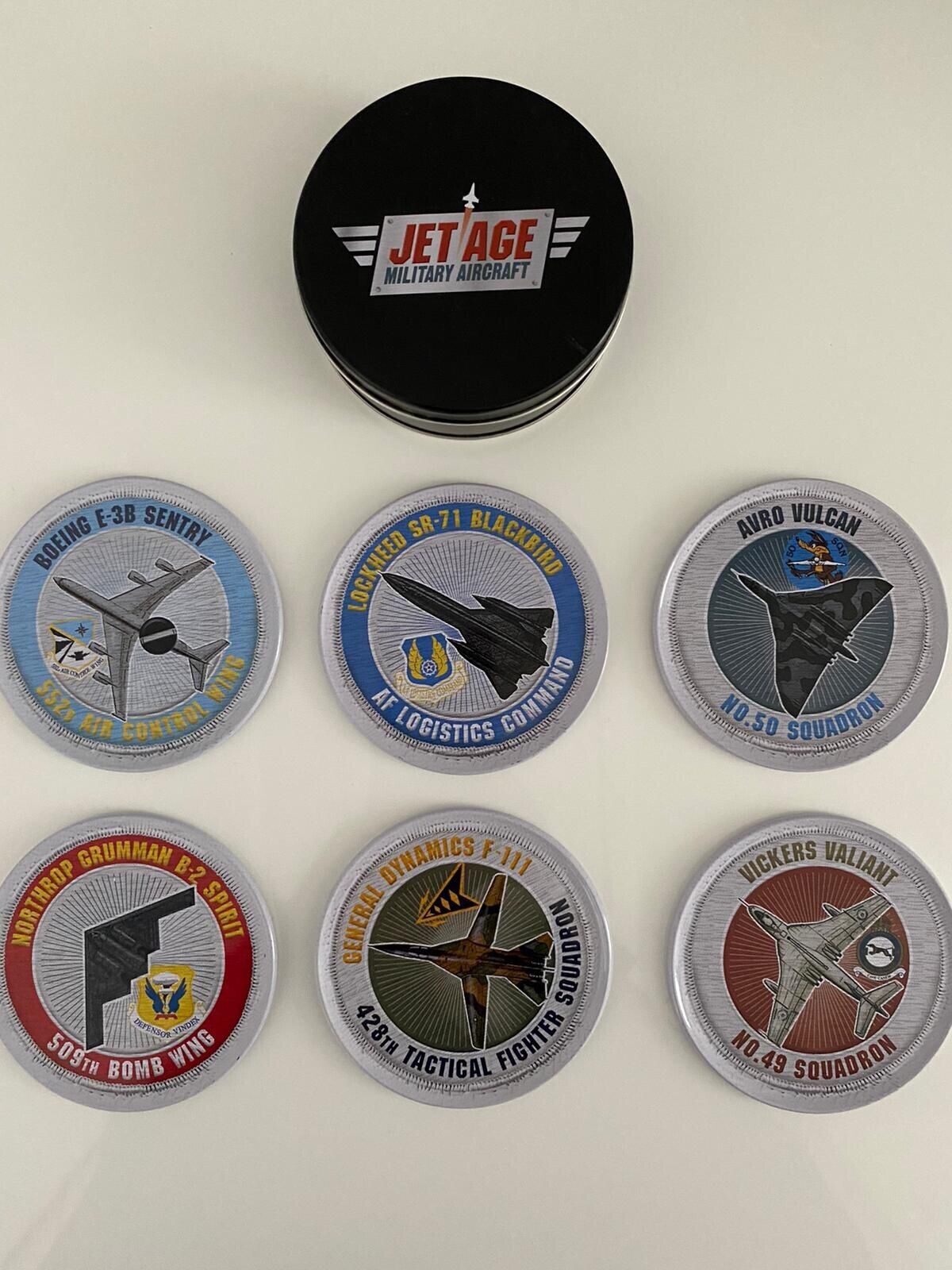 Atlas Editions - Jet Ace 6 x Model Diecast Military Aircrafts 6x Coasters & DVD