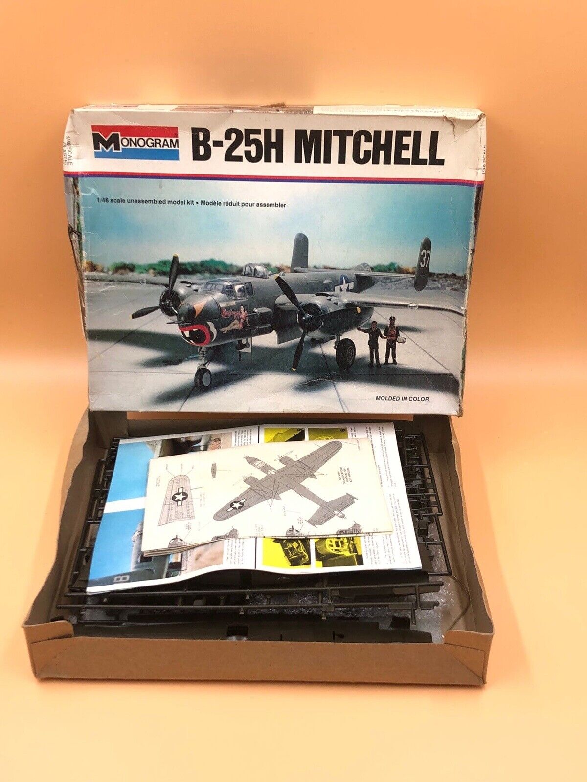 Monogram 1/48 B-25H Mitchell 1977 Kit No 5500