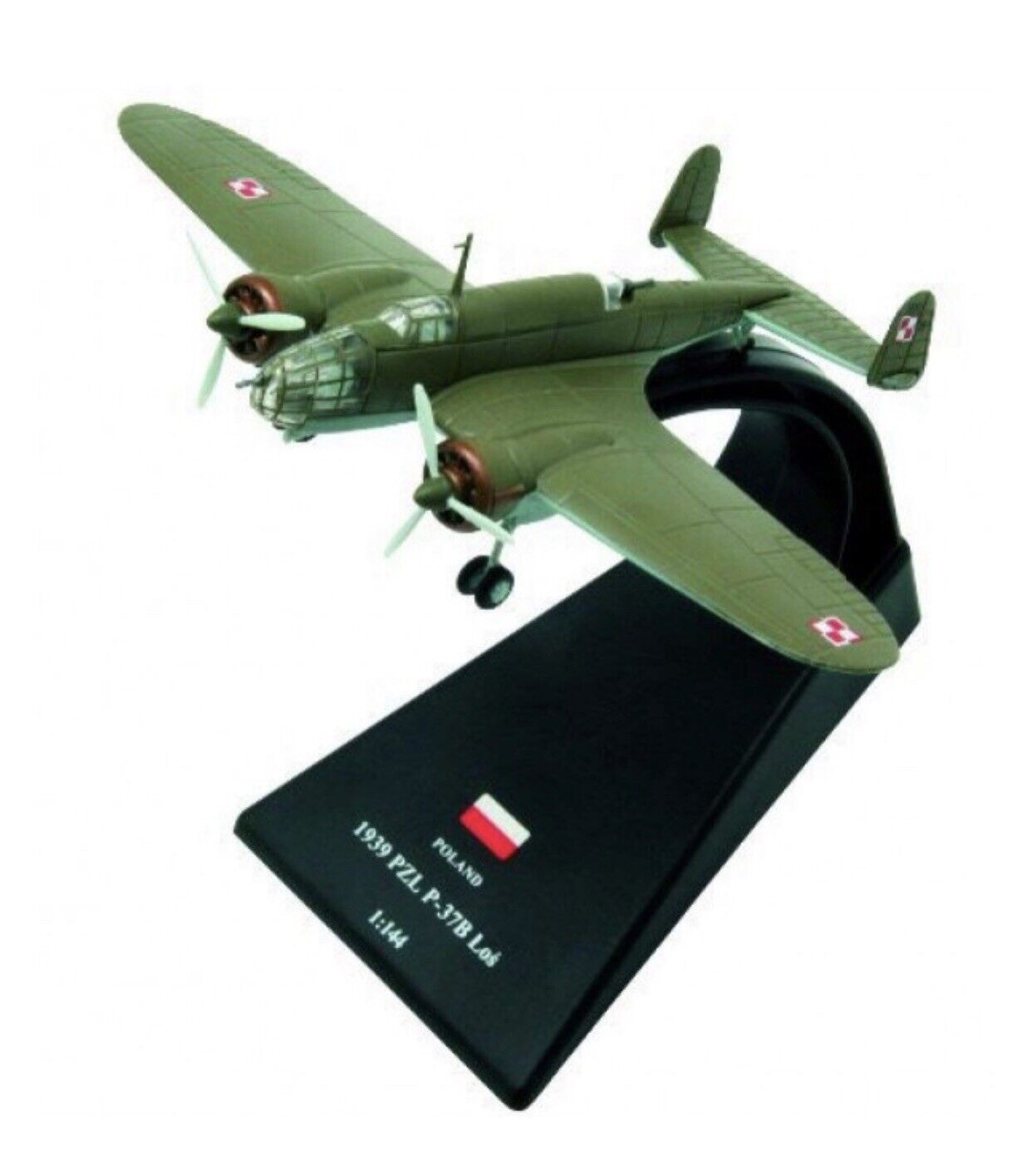 Amercom 1939 PZL P-37B Los die-cast Model 1:144